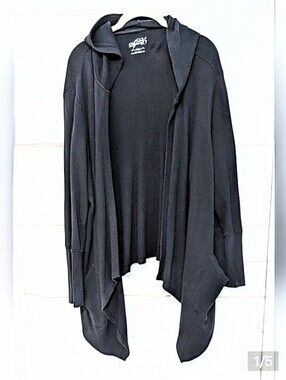 Guc Style & Co Sport Black  Draped Waffle 🧇 Cardigan Size XXL